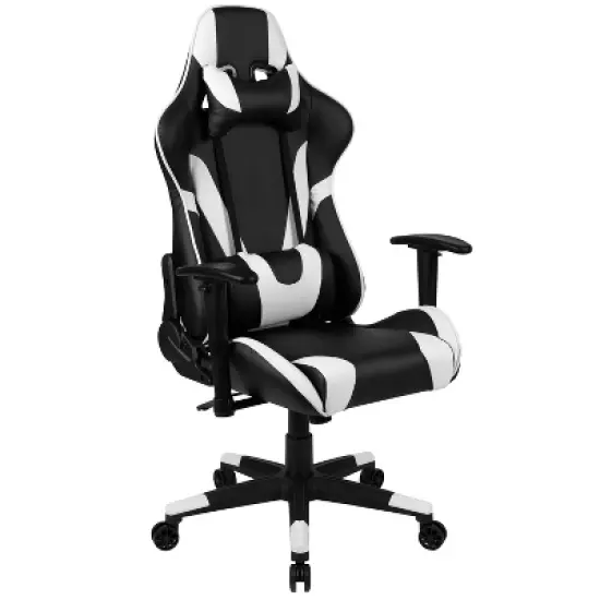 BlackArc High Back Reclining Gaming Chair in Faux Leather - Height Adjustable Arms - Headrest & Lumbar Support Pillows image {10}