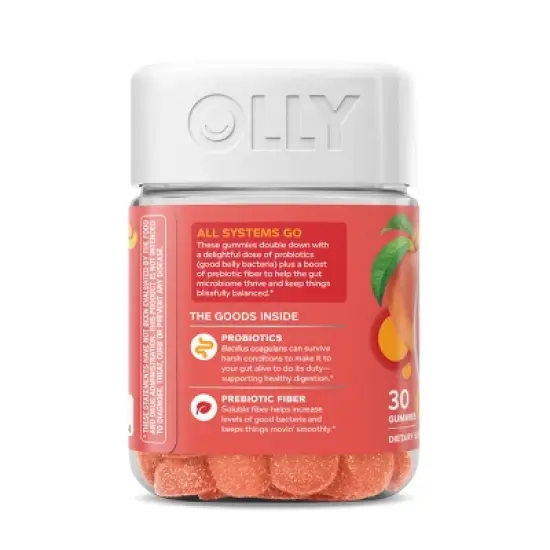 OLLY Probiotic + Prebiotic Gummies - Peachy Peach image {1}