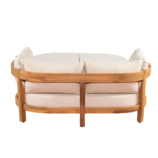 Scott Living Donovan Outdoor Acacia Wood Daybed with Cushion image {7}