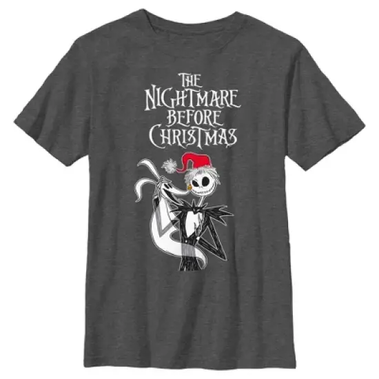Boy's The Nightmare Before Christmas Jack Skellington Santa Hat Logo T-Shirt image {4}