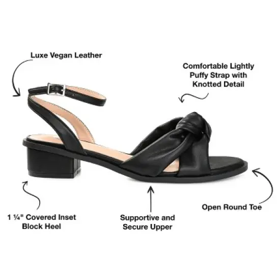 Journee Collection Womens Edythe Two Tone Low Block Heel Sandals image {7}