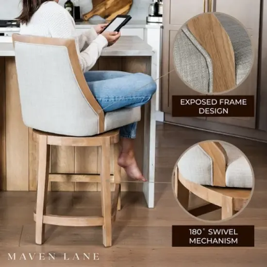 Maven Lane Vienna Swivel Kitchen Counter Stool image {1}