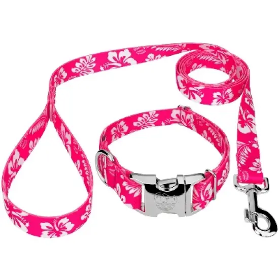 Country Brook Petz Premium Pink Hawaiian Dog Collar and Leash image {6}