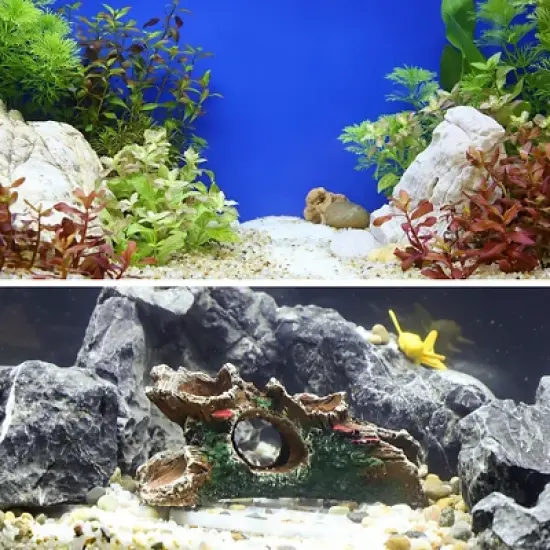 Unique Bargains Aquarium Decorations Hollow Tree Trunk Ornament Resin Fish Accessories Brown Green Black 5.91"x2.17" 1 Pcs image {5}