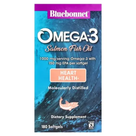 Bluebonnet Nutrition Omega-3 Salmon Fish Oil, 1,000 mg, 180 Softgels image {4}
