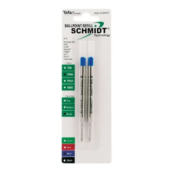 Schmidt P900 Ballpoint TC Ball Parker Style Refill fits Parker ballpoint pens Broad Blue 2 Pack image {4}
