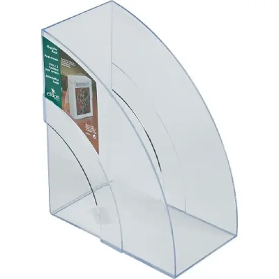 Rubbermaid Optimizers Deluxe Plastic Magazine Rack 5 1/4 x 9 x 11 1/8 Clear 96502ROS image {2}