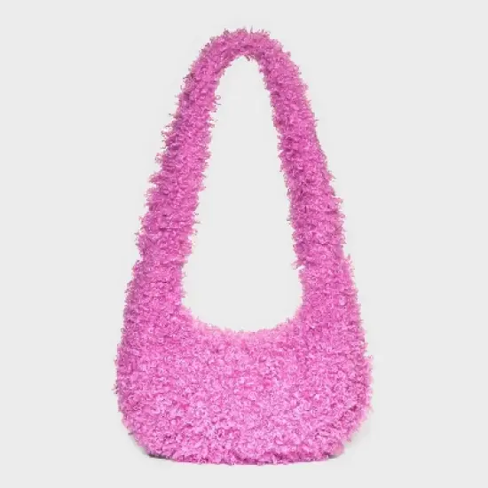 Slouchy Faux Fur Hobo Shoulder Handbag - Wild Fable&trade; image {3}