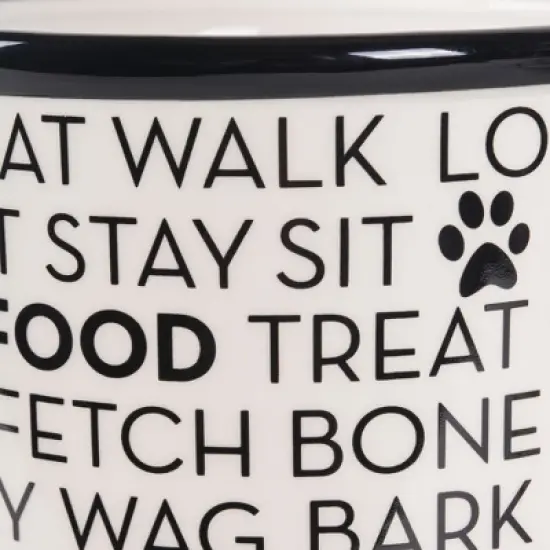 Bone Dry Ceramic Treat Canister - Black Dog Text Ceramic Medium Pet Canister image {4}