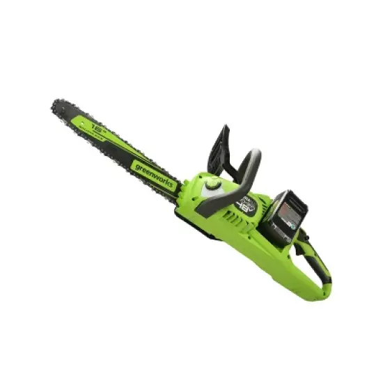 16" 24V 4Ah Power All Brushless Battery Powered Chainsaw with 2 USB Batteries & Dual Port Charger Included - Greenworks image {4}