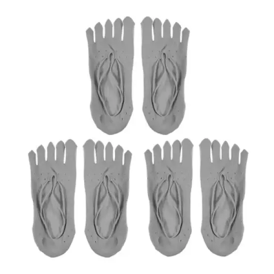 Unique Bargains Invisible Five Fingers Socks Breathable Soft Fashion No Show Socks for Women 3 Pairs image {10}