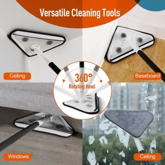 Racxily Effortless Wall Cleaning Mop with Disposable Pads,Versatile Triangle Design,Long Handle for High Reach, for Walls, Baseboards, and Ceilings image {2}