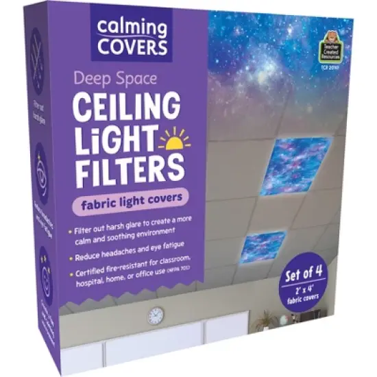 Teacher Created Resources&reg; Calming Covers Ceiling Light Filters, 2' x 4', Deep Space, Pack of 4 image {6}
