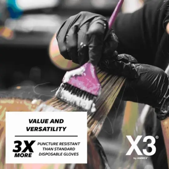 X3 Black Nitrile Gloves - Light Duty, Industrial Grade - Perfect for household and commercial Cleaning, Food Service, and Automotive Detailing image {2}