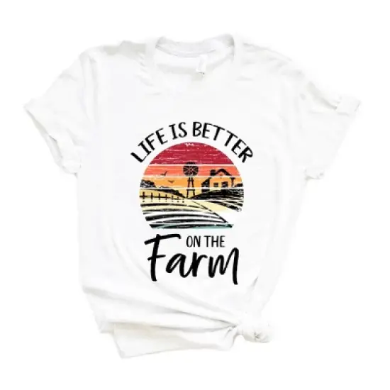 Simply Sage Market Women's Life Is Better On The Farm Sunset Short Sleeve Graphic Tee image {4}