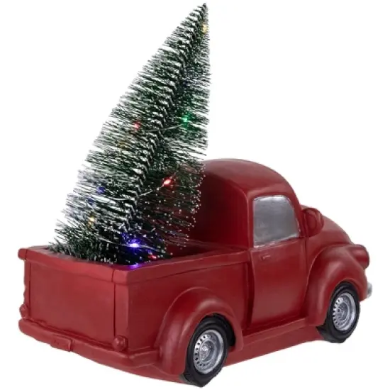 Northlight LED Lighted Pine Tree in Vintage Truck Christmas Decoration - 10" - Red image {6}
