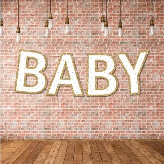 Big Dot of Happiness Baby Neutral - Large Baby Shower Decorations - Baby - Outdoor Letter Banner image {2}