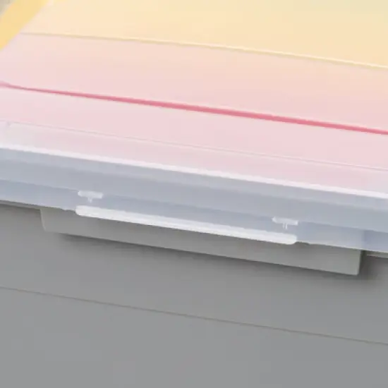 IRIS 32qt 3pk Letter Plastic File Box: Hanging File Folders Storage Bin, File Organizer, Gray, No Assembly Required image {6}