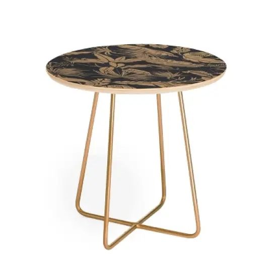 Marta Barragan Camarasa Tropical Night Heat Side Table Round Black/Gold - Deny Designs image {2}