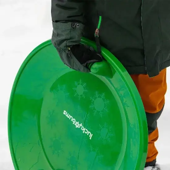 Lucky Bums Circular Classic Saucer Snow Sled with Built In Handles for Downhill Winter Sledding, 25 Inch Diameter, Up to 150 Pounds, Green image {4}