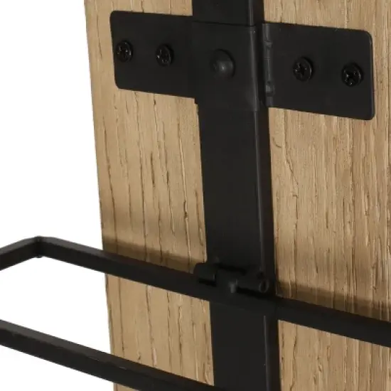 Toston Modern Industrial 8 Bottle Wall Mounted Wine Rack Natural/Black - Christopher Knight Home image {7}