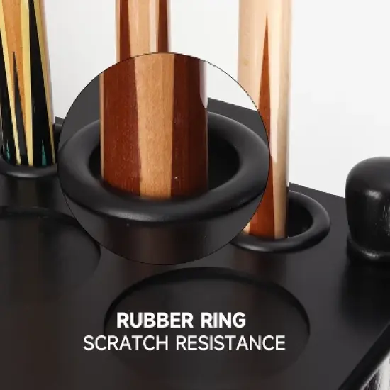 GSE Wooden Floor-Standing Billiard Pool Cue Rack with Score Counters &ndash; Holds 8 Cues and Full Pool Balls Set image {4}