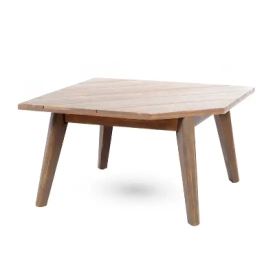 Christopher Knight Home Adelia Outdoor V-Shape Acacia Wood 5 Seater Sectional Sofa Set with Cushions image {5}