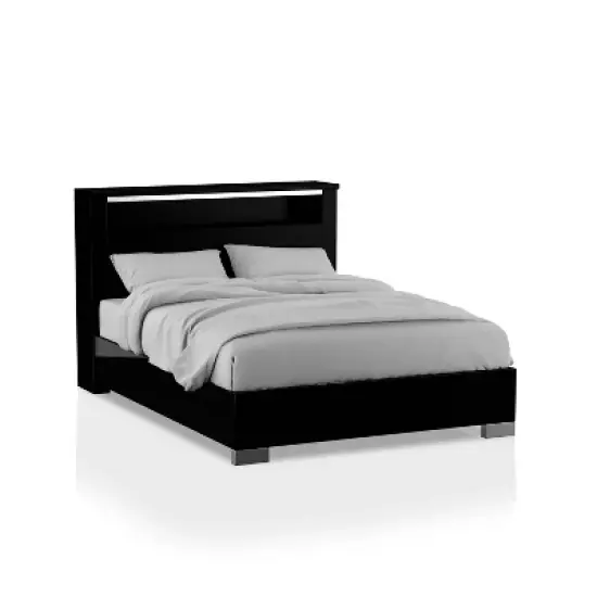 3pc Queen Shorehaven Bedroom Set with 2 Nightstands Black/Chrome - miBasics image {5}