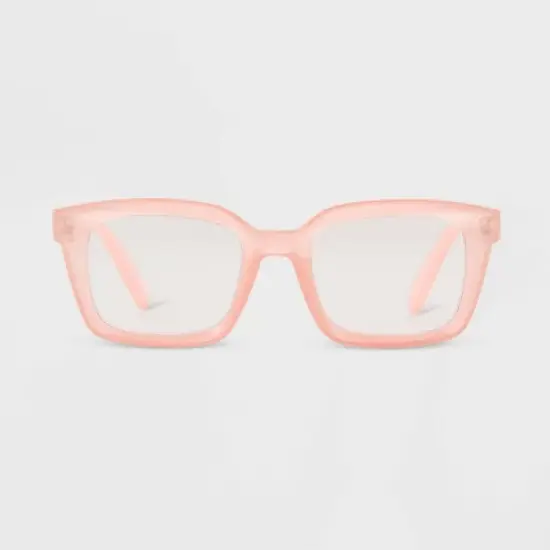 Women's Shiny Plastic Rectangle Blue Light Filtering Reading Glasses - Universal Thread&trade; Rose Pink image {3}