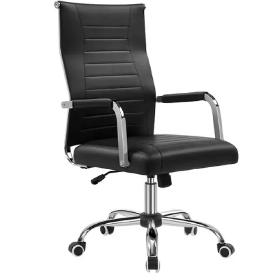 Yaheetech Modern Faux Leather Office Desk Chair image {9}