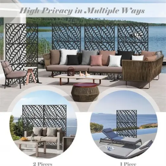 Metal Privacy Screens And Panels With Free Standing,Sun Flower Shape Freestanding Outdoor Indoor Privacy Screen,Decorative Privacy Screen-The Pop Home image {1}