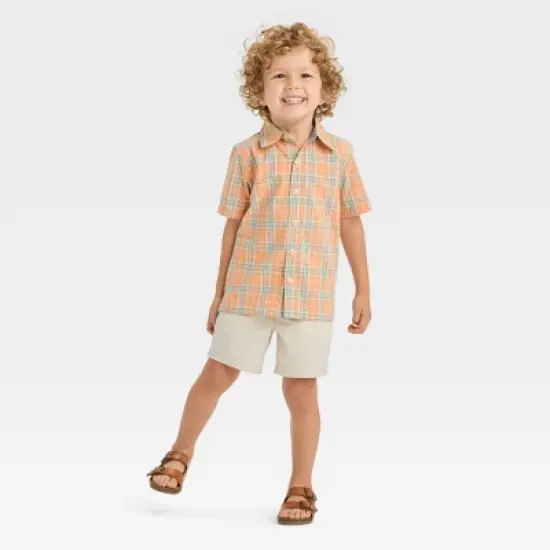 OshKosh B'gosh Toddler Boys' Plaid Woven Top - Orange image {2}