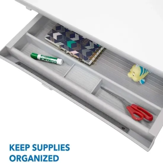 Mount-It! Height Adjustable Desk for Kids, Children's Workstation with Tilting Desktop and Drawer For Storage, Writing, Drawing, Reading & Studying image {6}