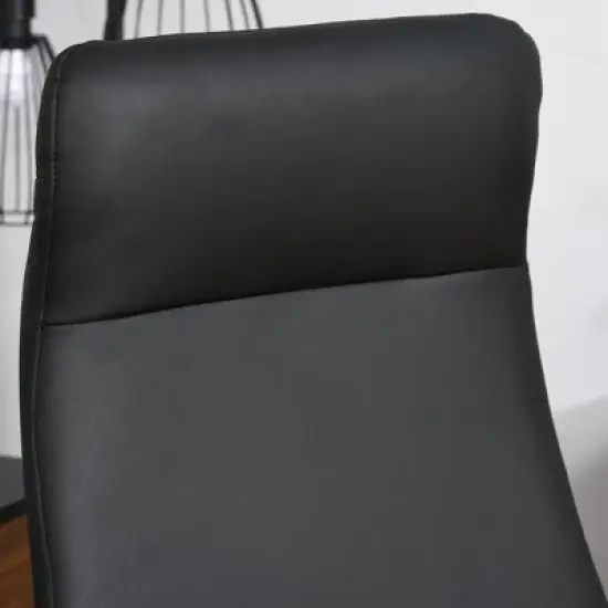 Vinsetto High Back Executive Office Chair Faux Leather Swivel Computer Desk Chair with Padded Arm, Adjustable Height, Wheels Black image {7}