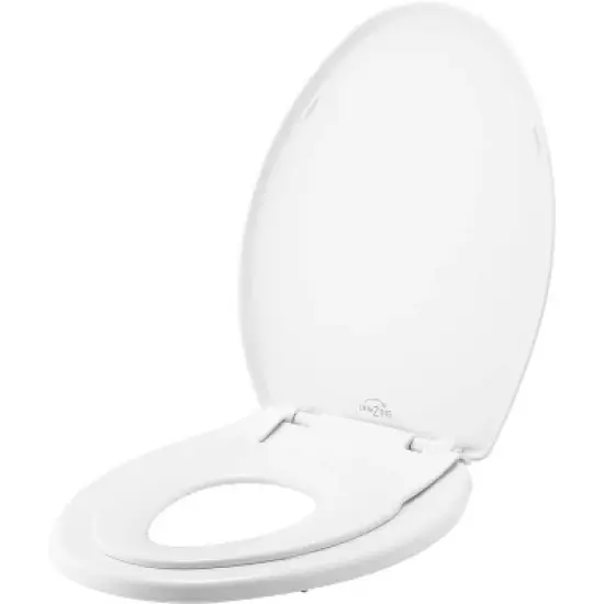 Mayfair by Bemis Little2Big Never Loosens Elongated Plastic Children's Potty Training Toilet Seat with Slow Close Hinge - White image {3}