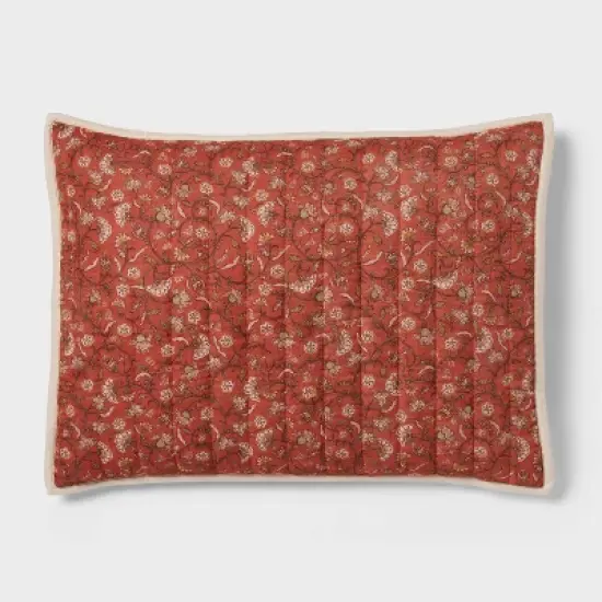Voile Floral Printed Quilt Sham Bronze - Threshold&trade; image {3}