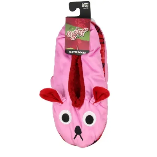 A Christmas Story Pink Bunny Slippers with No-Slip Sole image {3}