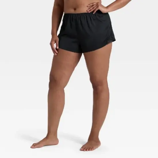 Women's Lace Trim Satin Pajama Shorts - Auden&trade; image {3}