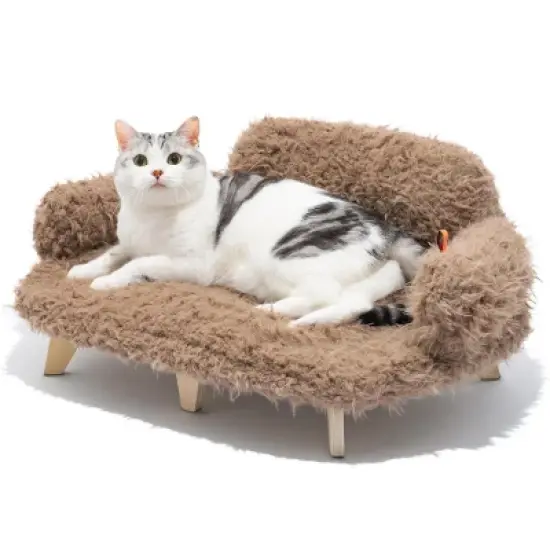 Boersma Elevated Cat Bed &ndash; Wooden Pet Sofa with Washable Cover for Cats & Small to Medium Dogs, Modern Indoor Pet Furniture image {7}
