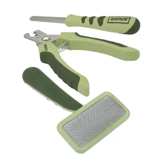 Safari by Coastal Pet Dog Grooming Bundle - Dog Diamond Nail File, Professional Dog Nail Trimmer (Large) & Soft Slicker Dog Brush (Large) image {1}