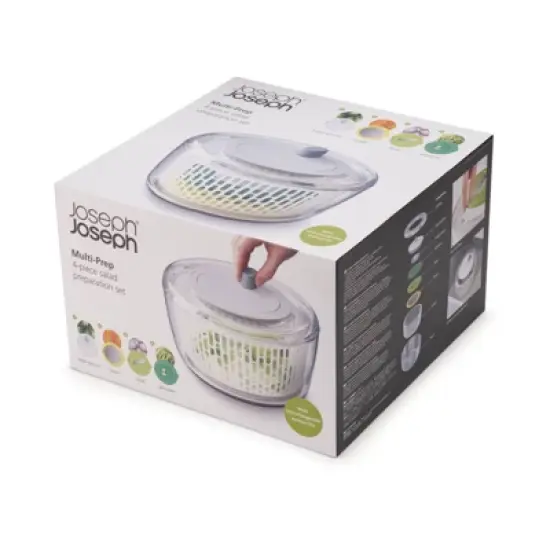 Joseph Joseph Multi-Prep 4pc Salad Making Set: Large Salad Spinner with Nonslip Base & Nesting Design image {12}