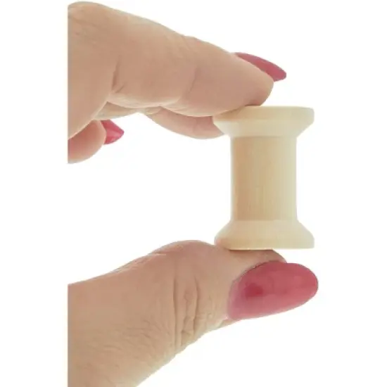 Okuna Outpost 140 Pieces Unfinished Wooden Spools for Crafts, Sewing, Thread, Twine, Ribbon, 3 Assorted Sizes image {3}