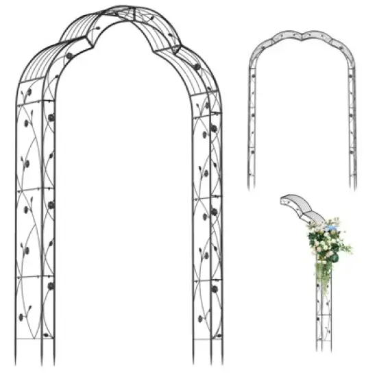 Tangkula 99" Tall Garden Arch Arbor Trellis w/6 Combination Ways & 2 Installation Methods image {10}