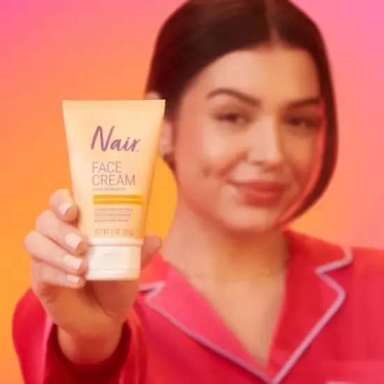 Nair Moisturizing Facial Hair Removal Cream with Sweet Almond Oil - 2.0oz image {1}