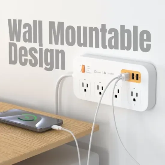 j5create Matter Enabled Smart Plug Power Strip With 4-Outlets and 4 USB Ports, JSPAC4430 image {8}