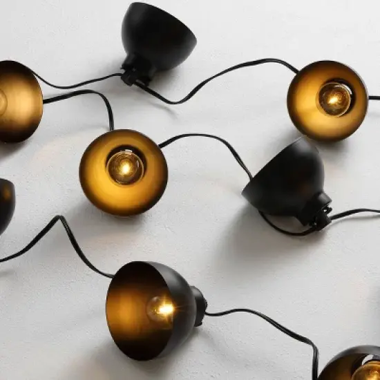 Claudie LED Outdoor String Lights - 120" - 10 Light - PLT4049 - Black - Safavieh image {1}