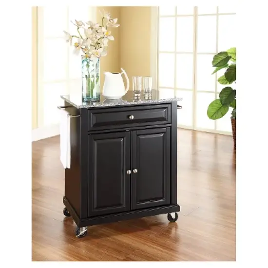 Solid Granite Top Portable Kitchen Cart/Island - Crosley image {2}