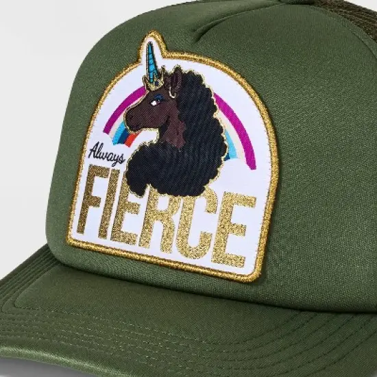 Women's Afro Unicorn Fierce Hat - Green image {3}
