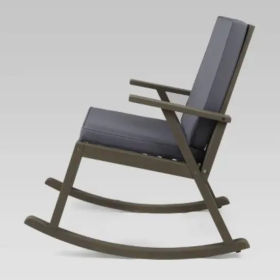 Champlain 3pc Acacia Wood Rocking Chairs Set - Gray/Dark Gray - Christopher Knight Home image {5}