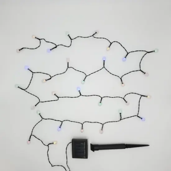 LumaBase Solar-Powered String Lights with Faceted Balls image {5}